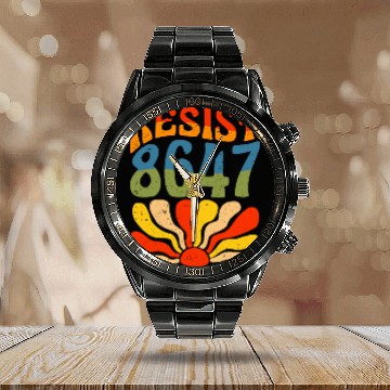 Discover Retro Resistance Sunrise Calendar Steel Band Watch