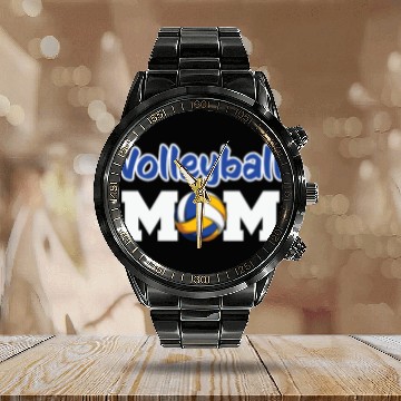 Discover Volleyball Mom Design Proud Sports Mama Style Calendar Steel Band Watch
