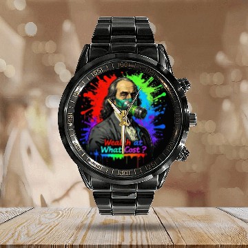 Discover "Rich But Breathless: Wealth's Toxic Price" Calendar Steel Band Watch