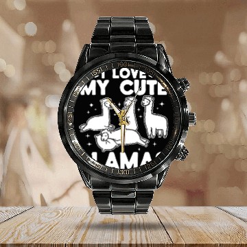 Discover Llama Lover Alpaca Lover - I love my cute Llamas Calendar Steel Band Watch