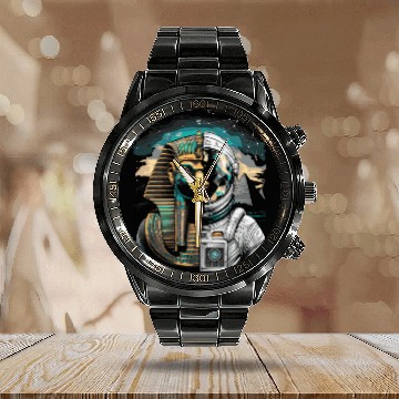 Discover Horus Astronaut | Ancient Egypt Meets Space Calendar Steel Band Watch