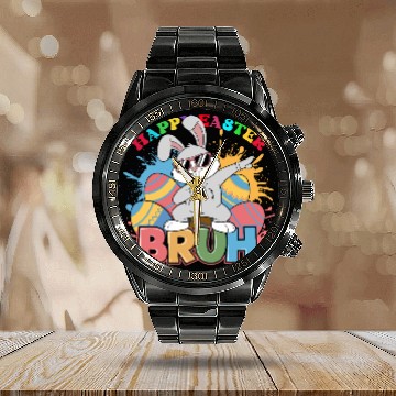 Discover happy easter bruh Calendar Steel Band Watch