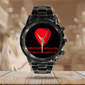 Discover Tennesse: Where the State Bird is a Guitar Pick Calendar Steel Band Watch