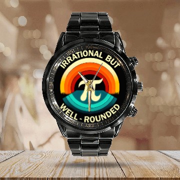 Discover Pi Day Pun Irrational Number Joke Math Nerd Calendar Steel Band Watch