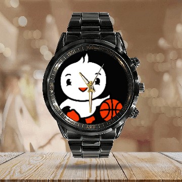 Discover Bird Basketball Play Fun Ball Sport Dribble Hobby Calendar Steel Band Watch