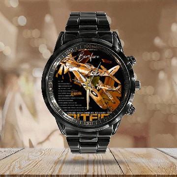 Discover Spitfire Legend: WWII Icon in Flight Calendar Steel Band Watch