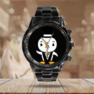 Discover Bird Husband Top Hat Suit Wedding Rich Duck Groom Calendar Steel Band Watch