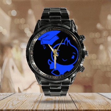 Discover Bird School College Graduation Hat Education Cute Calendar Steel Band Watch