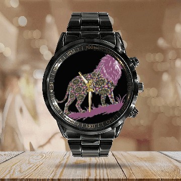 Discover Star of David Pattern 1 Lion of Judah Calendar Steel Band Watch