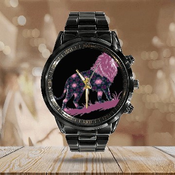 Discover Star of David Pattern 20 Lion of Judah Calendar Steel Band Watch