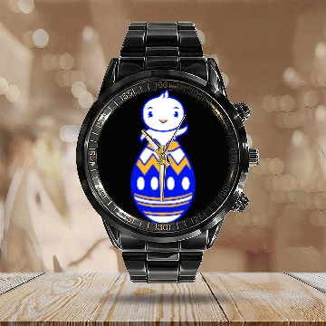 Discover Chick Sits On Giant Easter Egg Waving Easter Sweet Calendar Steel Band Watch