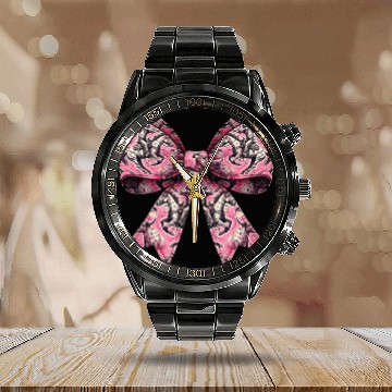 Discover Coquette Bow Rodeo Barrel Racer Barrel Racing Calendar Steel Band Watch