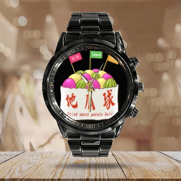 Discover Taiwan food _Fried sweet potato ball Calendar Steel Band Watch