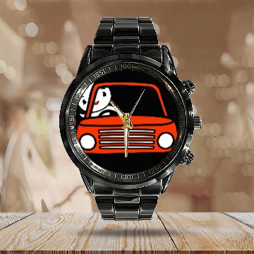 Discover Duck Car Driver Fast Vehicle Greeting Waving Cute Calendar Steel Band Watch