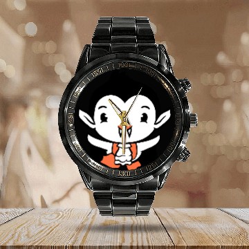 Discover Duck Vampire Halloween Costume Bloodsucker Monster Calendar Steel Band Watch