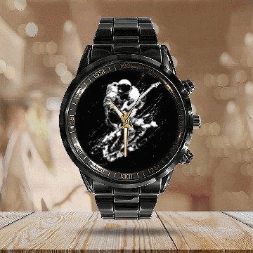Discover Deep Space Astro Rocker - Astronaut playing Calendar Steel Band Watch