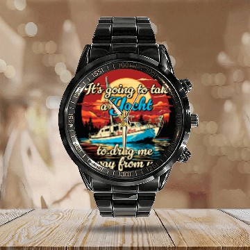 Discover Vintage Style on Back Yacht Rock Party Boat Calendar Steel Band Watch