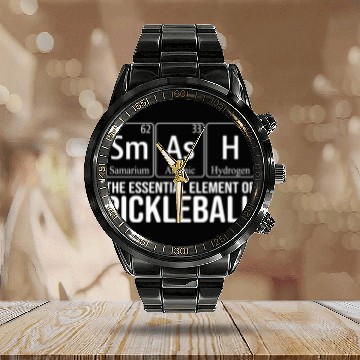 Discover Funny periodic table of the element Pickleball Calendar Steel Band Watch