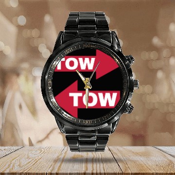 Discover tow arrow red moving automotive because racecar Calendar Steel Band Watch