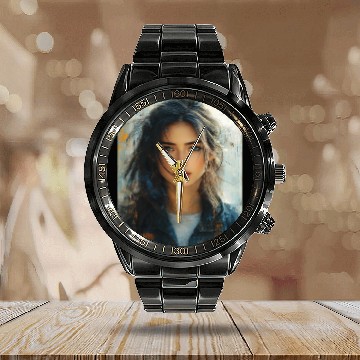 Discover Urban Glow: Painted Horizon Calendar Steel Band Watch