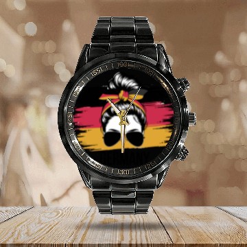 Discover Celebrate Germany with Stylish Hair and Calendar Steel Band Watch