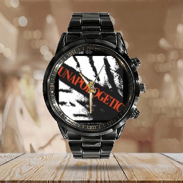 Discover Unapologetic Bold Statement Graphic Calendar Steel Band Watch Design