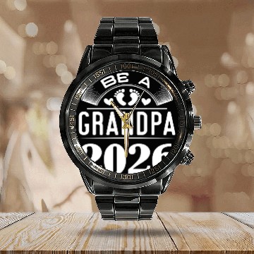 Discover Be A Grandpa 2026 Joyful Anticipation Calendar Steel Band Watch