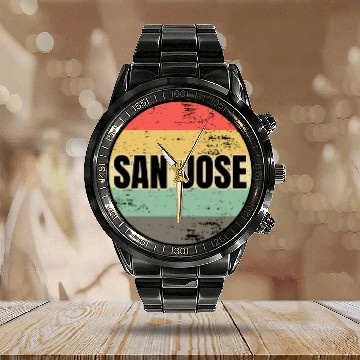 Discover San Jose Calendar Steel Band Watch