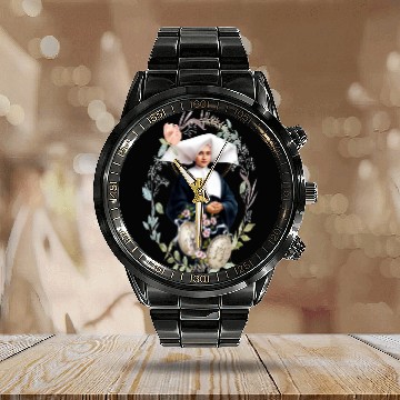 Discover St Catherine Laboure and Our Lady of Grace Calendar Steel Band Watch