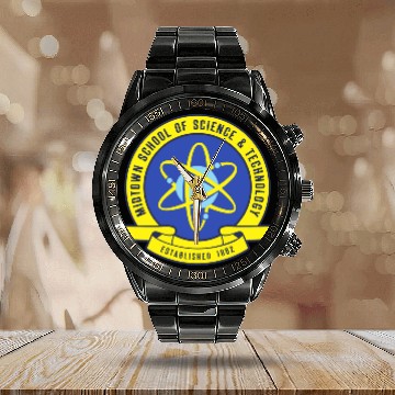 Discover School of Science and Technology Calendar Steel Band Watch