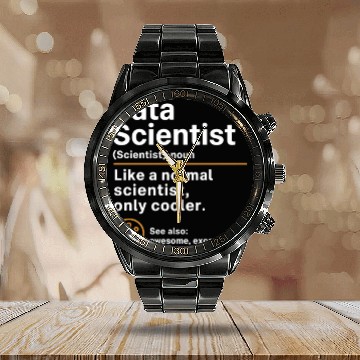 Discover Computer Geek Data Scientist Calendar Steel Band Watch