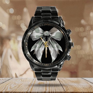 Discover Coquette Bow Camouflage Hunting Hunter Hog Deer Calendar Steel Band Watch