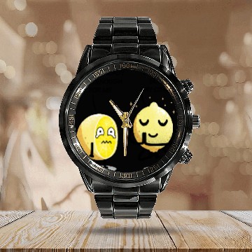 Discover Be positive lemon Calendar Steel Band Watch