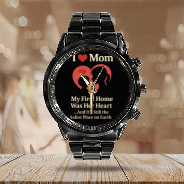 Discover I Love Mom - Cute Mother's Day Calendar Steel Band Watch Gift