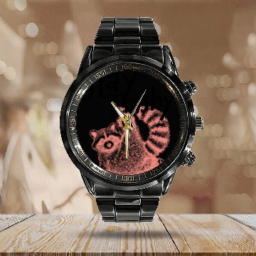 Discover Stay Trashy Raccoon – Funny Meme Calendar Steel Band Watch