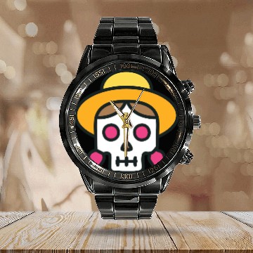 Discover Cinco de mayo skull Calendar Steel Band Watch
