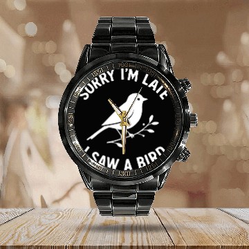 Discover Bird Watching Funny Nature Gift for Bird Outdoor Calendar Steel Band Watch