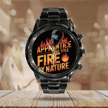 Discover Welding Apprentice Blue Collar Training Sparks Fly Calendar Steel Band Watch