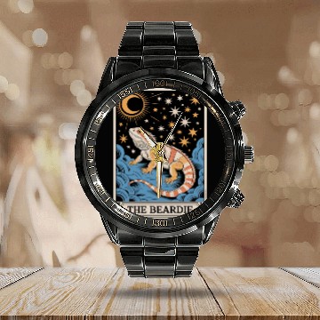 Discover The Beardie Tarot Card Pogona Reptile Lover Calendar Steel Band Watch