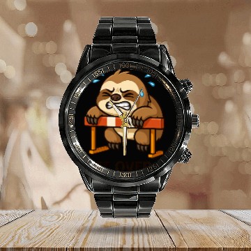 Discover Sloth hurdler quote get over it Calendar Steel Band Watch
