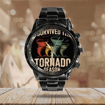 Discover I Survived The Tornado Season Meteorology Storm Calendar Steel Band Watch