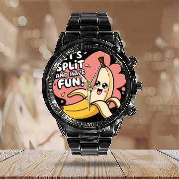 Discover Banana Slip Calendar Steel Band Watch