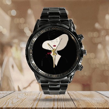 Discover Cherry Wine Elegance Calendar Steel Band Watch