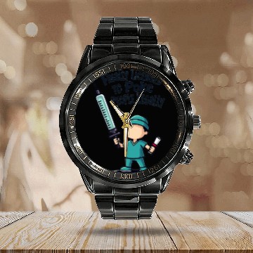 Discover Finally licensed to poke people legally Calendar Steel Band Watch