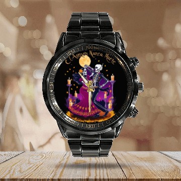 Discover Day of the Dead Calendar Steel Band Watch