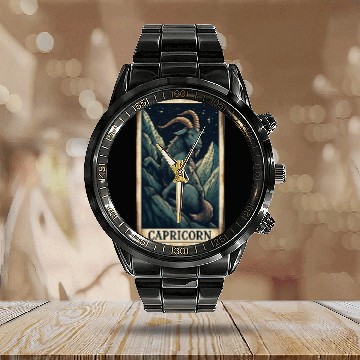 Discover Zodiac Card Capricorn Calendar Steel Band Watch
