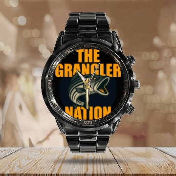 Discover Grangler Nation (Striped Bass) Calendar Steel Band Watch