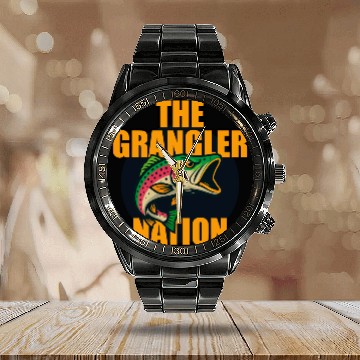 Discover Grangler Nation (Rainbow Trout) Calendar Steel Band Watch