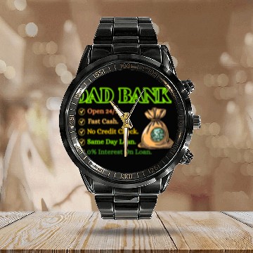 Discover Bank Of Dad Calendar Steel Band Watch
