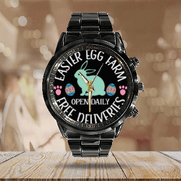 Discover Easter Egg Farm Open Daily Free Deliveries Calendar Steel Band Watch